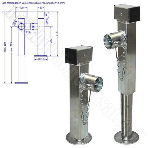 Stützfuß für anhänger - 2x,
